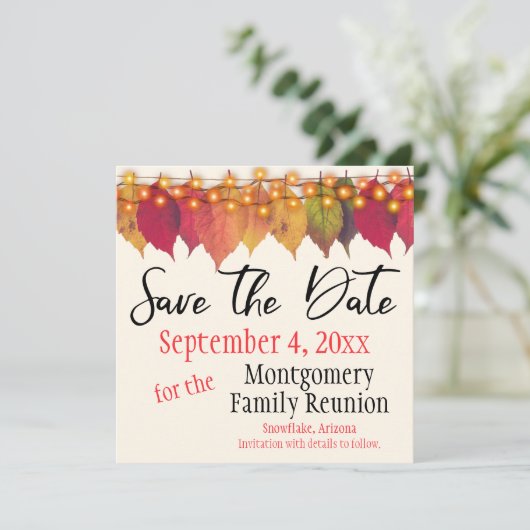 Familie reünie sparen de Datum herfst verlaat (Staand voorkant)