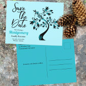 Familie reünie sparen de Datum Moderne Blauwgroen  Aankondigingskaart