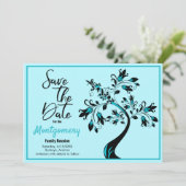 Familie reünie sparen de Datum Moderne Kunstboom Aankondiging (Staand voorkant)