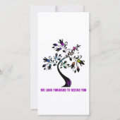 Familie reünie sparen de Datum Moderne Paarse Boom Save The Date (Achterkant)