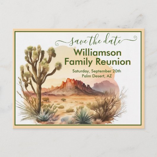 Familie reünie sparen de Datum zuidwesten QR Code Aankondigingskaart (Voorkant)