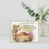 Familie reünie sparen de Datum zuidwesten QR Code Aankondigingskaart (Staand voorkant)