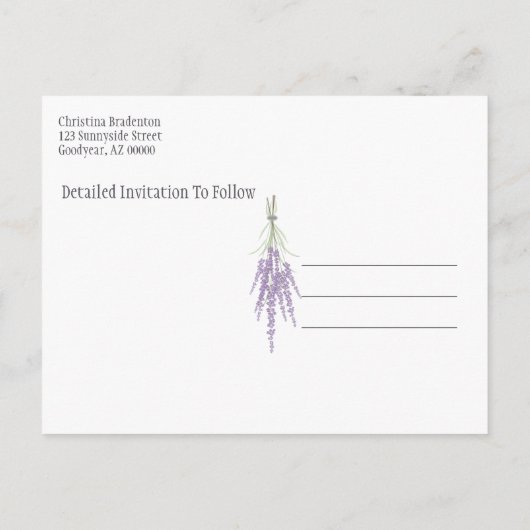 Familie reünie sparen de Dry Lavender Bundels Aankondigingskaart (Achterkant)