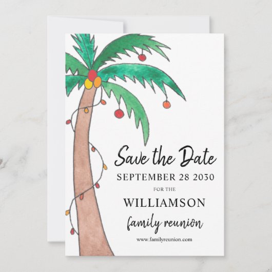 Familie reünie sparen de Kaart van de Datum (Voorkant)