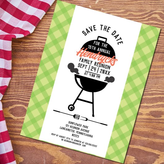 Familie reünie sparen het Briefkaart van de Datum