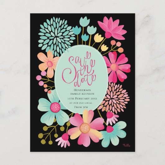 Familie reünie sparen het Briefkaart van de Partij (Voorkant)