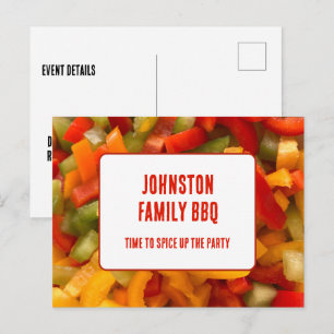 Familie Reünie Spic Up De Feest BBQ Aankondiging Briefkaart