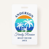 Familie Reünie Strand Palm Trees Cruise Badge (Voorkant)