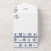 Familie reünie strand thema all in one uitnodiging (Buitenkant)