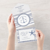 Familie reünie strand thema all in one uitnodiging (Afscheurbaar)