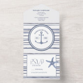 Familie reünie strand thema all in one uitnodiging (Binnen)