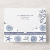 Familie reünie strand thema all in one uitnodiging (Achterkant)