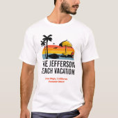 Familie Reünie Strand Vakantie Retro Sunset Custom T-shirt (Voorkant)