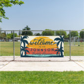  familie reünie strand zonsondergang welkom spandoek (Insitu)