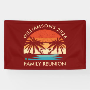 Familie Reünie Strandfeest Retro zonsondergang Spandoek