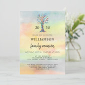 Familie reünie Tree-uitnodiging Kaart (Staand voorkant)