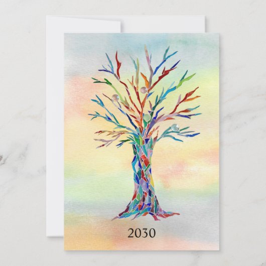 Familie reünie Tree-uitnodiging Kaart (Achterkant)