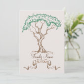 Familie reünie Tree-uitnodiging Kaart (Staand voorkant)