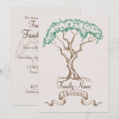 Familie reünie Tree-uitnodiging Kaart (Voorkant / Achterkant)