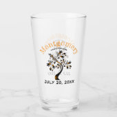 Familie reünie Trendy Oranje Black Tree Artwork Glas (Achterkant)