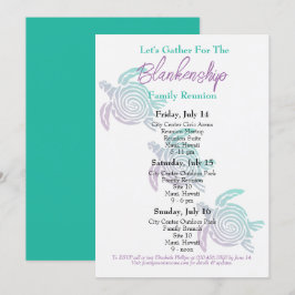 Familie Reünie Tribal Art Turtle Driedaags Eveneme Kaart