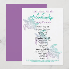 Familie Reünie Tribal Art Turtle Driedaags Eveneme Kaart