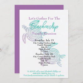 Familie Reünie Tribal Art Turtle Twee Dag Evenemen Kaart