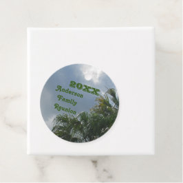 Familie Reünie Tropische Palm Beach Vakantie Bedankjes Labels