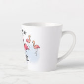Familie Reünie Tropische Roze Flamingo Custom Name Latte Mok (Rechts)