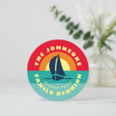 Familie reünie tropische zonsondergang zomerfeest kaart (Staand voorkant)