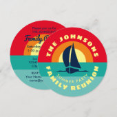 Familie reünie tropische zonsondergang zomerfeest kaart (Voorkant / Achterkant)