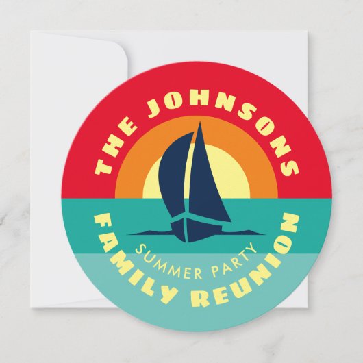 Familie reünie tropische zonsondergang zomerfeest kaart (Voorkant)