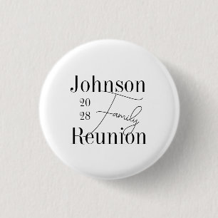 Familie reünie Typografie Black White Keepomwille Ronde Button 3,2 Cm