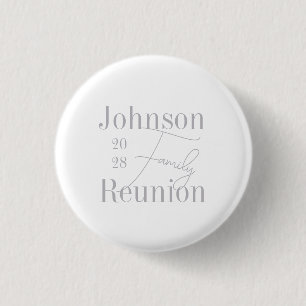 Familie reünie typografie minimale grijze aandenke ronde button 3,2 cm
