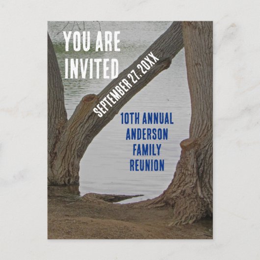 Familie Reünie uitnodiging Rustieke Lake Vakantie (Voorkant)