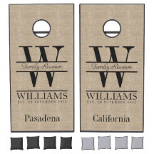 Familie reünie uw eigen Logo monogram Burlap Retro