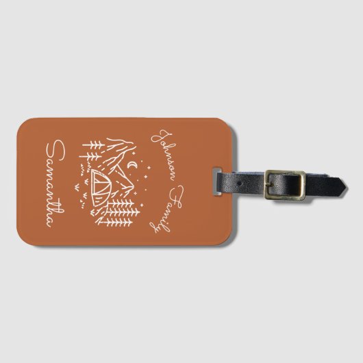 Familie Reünie Vakantie Avontuur Camping Matching Bagagelabel (Voorkant (horizontaal))