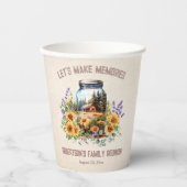 Familie Reünie Verjaardag Bos Cabin Papieren Bekers (Voorkant)