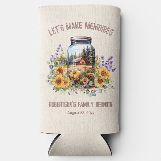 Familie Reünie Verjaardag Bos Cabin Seltzer Blikjeskoeler (Voorkant)