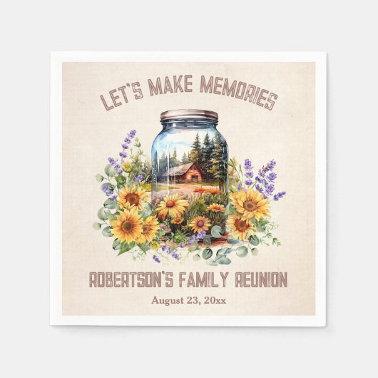 Familie Reünie Verjaardag Bos Cabin Servet (Voorkant)