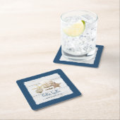 Familie reünie verzamelen samen zeeschelpen kartonnen onderzetters (Insitu)