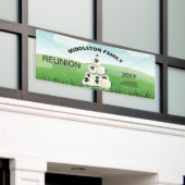 Familie reünie verzamelt vun Sheep Black White Spandoek (Buitenkant Gebouw)