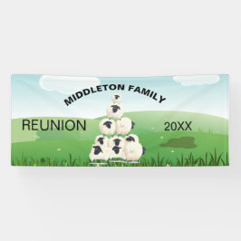 Familie reünie verzamelt vun Sheep Black White Spandoek