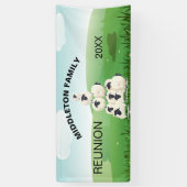 Familie reünie verzamelt vun Sheep Black White Spandoek (Verticaal)