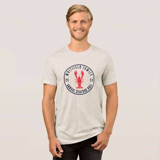 Familie Reünie Vis en zeevruchten Cookout Custom Tri-Blend Shirt (Voorkant volledig)