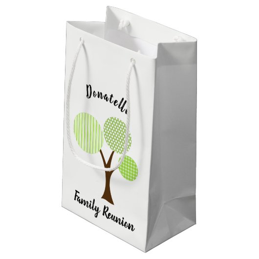 Familie reünie voorkeur souvenir cadeau klein cadeauzakje (Achterkant Gekanteld)