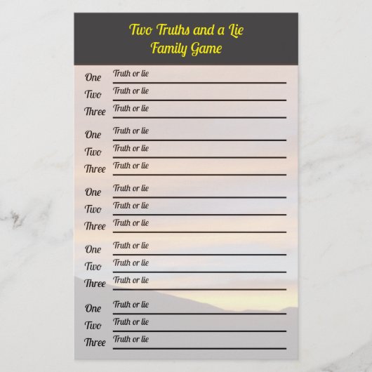 Familie Reünie Waarheid of Lie En Wat Prijs Games Flyer (Voorkant)