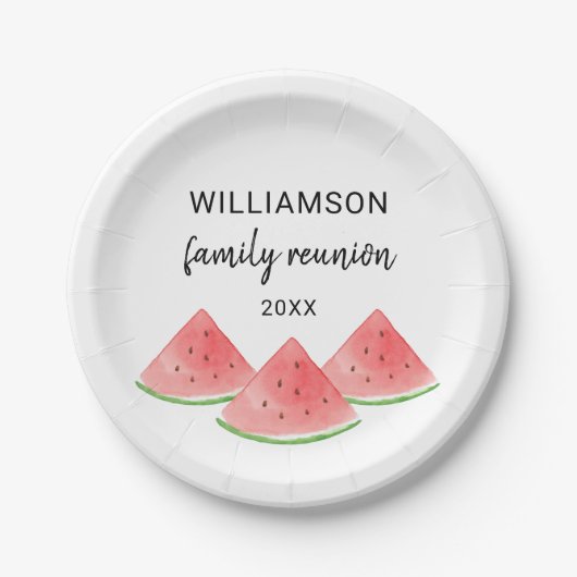 Familie reünie Watermelon Papieren Bordje (Voorkant)