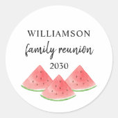 Familie reünie Watermelon Ronde Sticker (Voorkant)