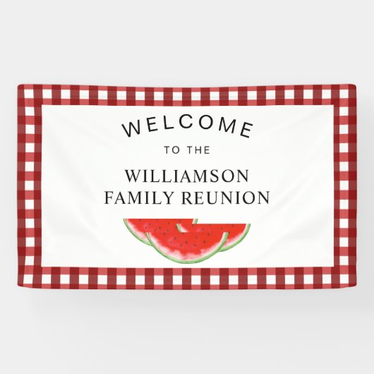 Familie Reünie Watermelon Welkom Spandoek (Horizontaal)